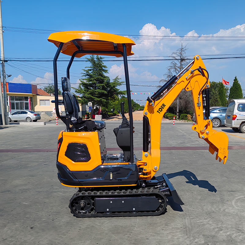 Miniexcavadora de 1,2 toneladas con opción de motor Kubota para trabajos en obra.