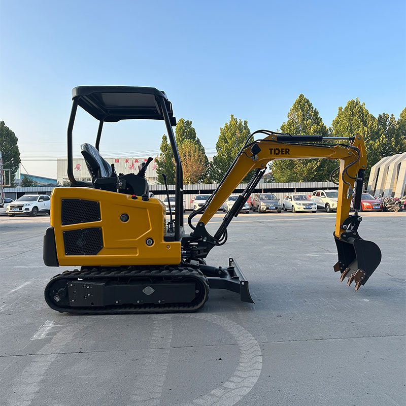 Miniexcavadora de 2 toneladas con opciones de motor Perkins y Kubota.