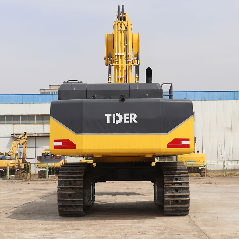 Excavadora minera de orugas de 80 toneladas con cucharón de gran capacidad.