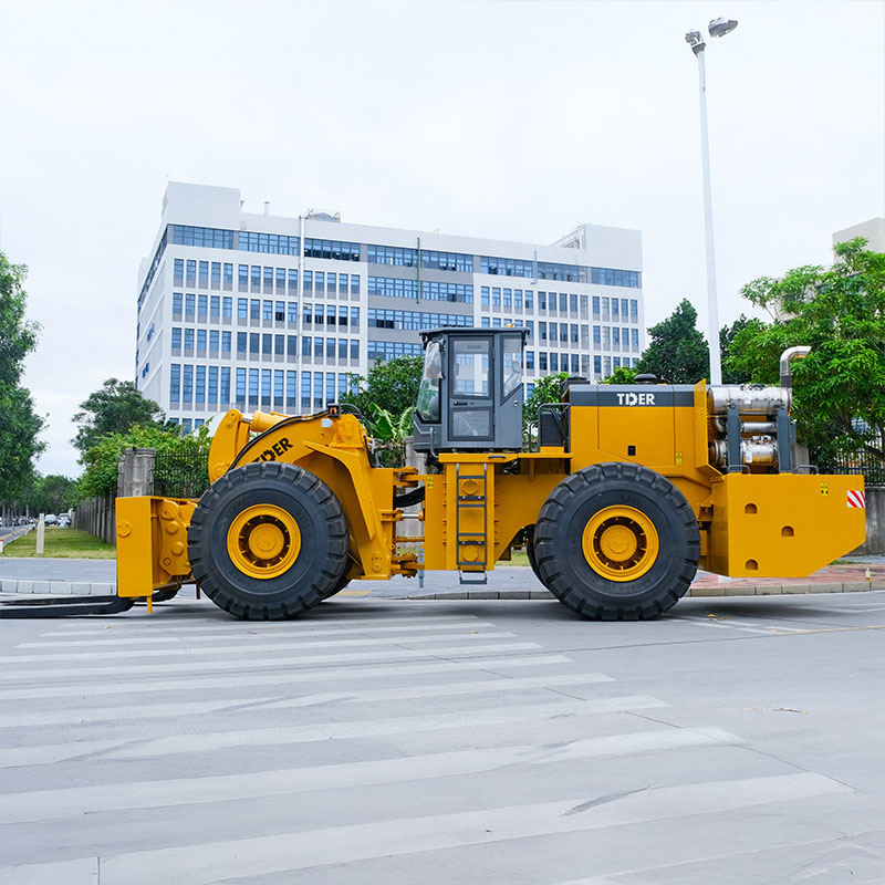 Carretilla elevadora de 45 toneladas con cargador de ruedas para aplicaciones industriales.