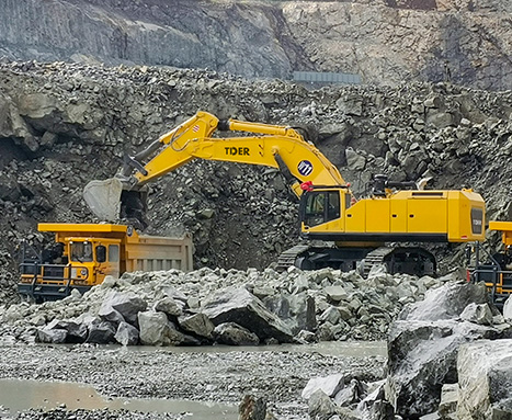 ¿Cuáles son los componentes clave de una excavadora minera de gran tamaño?